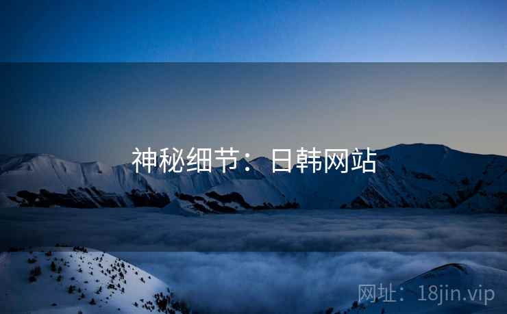 神秘细节：日韩网站