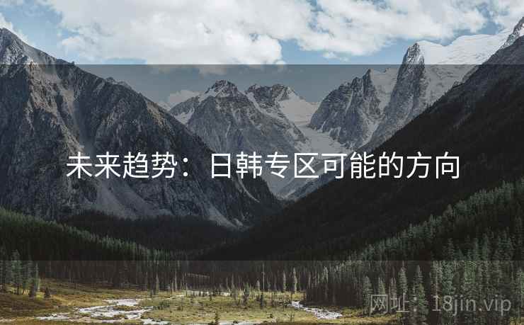 未来趋势：日韩专区可能的方向